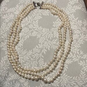 Sterling Silver Cultured Freshwater Pearl Necklace